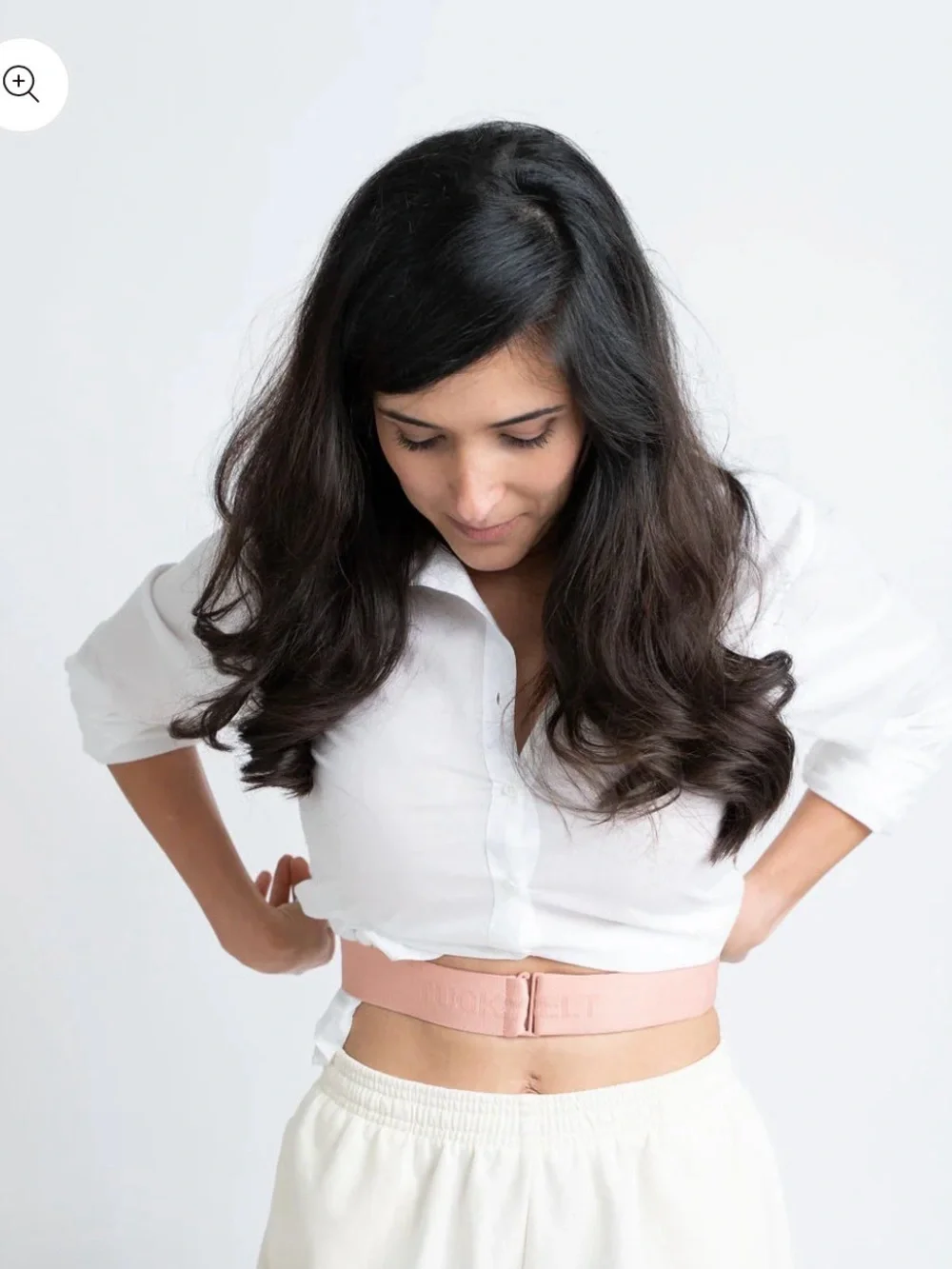 Tucky brand Ivory crop top Elastic Belt